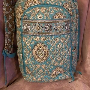 Vera Bradley Aqua Paisley Cloth Tech Backpack